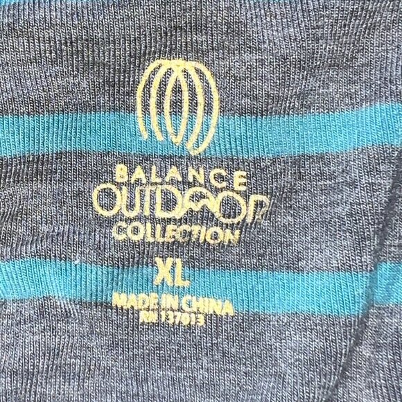 Balance Outdoor Striped Racerback Turquoise Gray Dress Rayon/Polyester Blend XL - Picture 3 of 4